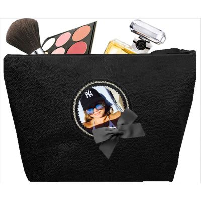 Women's toiletry bag - Personalized kit with your photo - Personalized gift - Saya Black