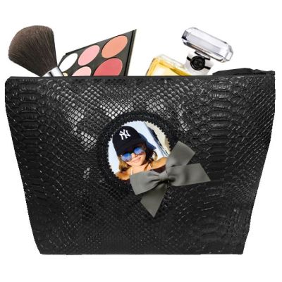 Women's toiletry bag - Personalized kit with your photo - Personalized gift - Black Tasma