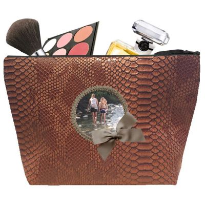 Women's toiletry bag - Personalized kit with your photo - Personalized gift - Camel Tasma