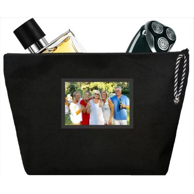 Men's toiletry bag - Personalized kit with your picture - Personalized gift - Coated black