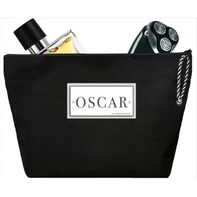 Men's toiletry bag - Personalized kit with your name - Personalized gift - Coated black