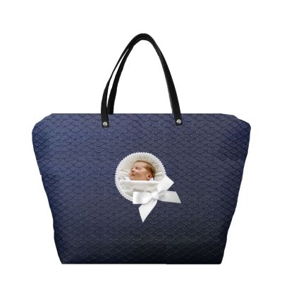 Changing Bag - Personalized Baby Bag with its Photo - Navy blue shell - Birthing List