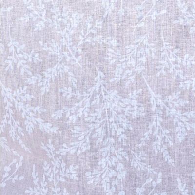 Cotton fabric, pale pink background with flower motifs in powdery hues