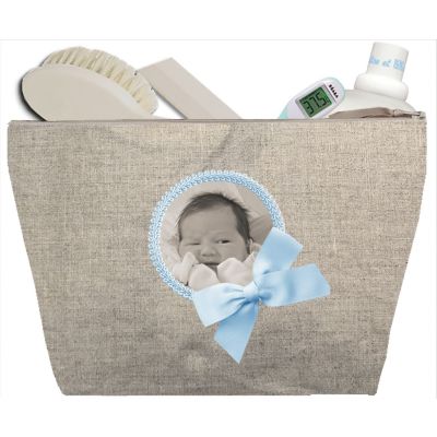 Baby Toiletry Bag - Personalized Baby Case - Personalized Birth Gift - Coated linen