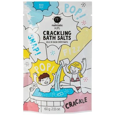 Blue crackling bath salts for children