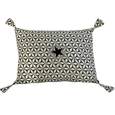 Boncoeurs Star Black Cushion - 40x60cm - star embroidery