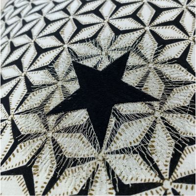 Boncoeurs Star Black Cushion - 40x60cm - star embroidery