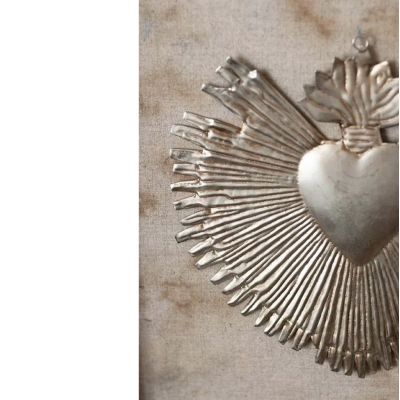 Ex-Voto Heart that shines in tin - 21 x 21 cm