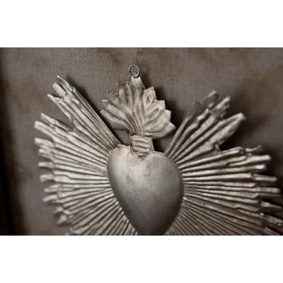 Ex-Voto Heart that shines in tin - 21 x 21 cm