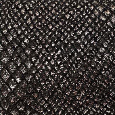 Black fabric with silver reptile pattern