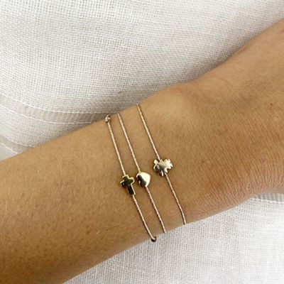 Sophie Deschamps Mini Bracelets on cord & 3 micron gold plated - Made in Lyon