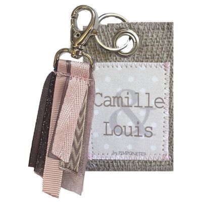 Custom key rings in pink ribbon