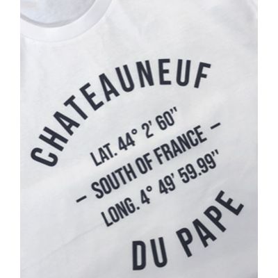 White T-shirt with black marking Chateauneuf du Pape - GPS points