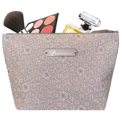 Women's Toiletry Bag -Margarita with nude pink and beige pattern