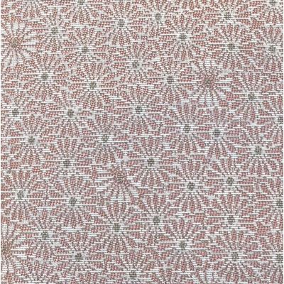 Polyester and cotton Margarita fabric, ecru, old rose and pink