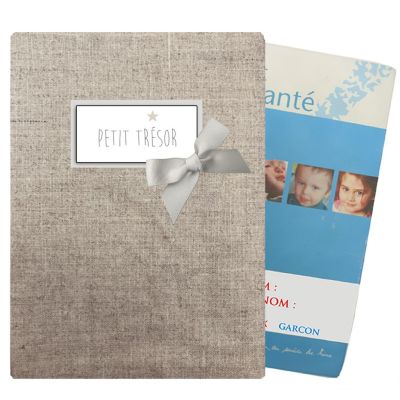 Personalized Health Card Protector - "My Little Treasure" - Coated Linen