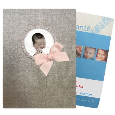 Personalized Health Card Protector - with Photo or Name - Girl's Health Book Cover - Shiny Linen