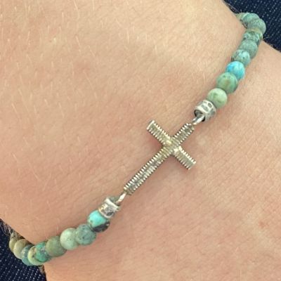 Cross bass rope bracelet - Turquoise