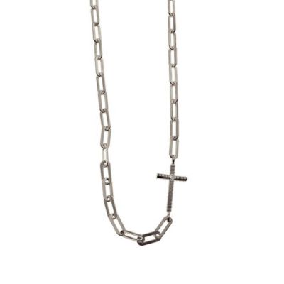 Chain necklace with bass rope cross