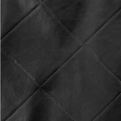 Black plasticized topstitched fabric