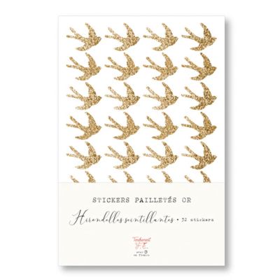 Swallows glitter stickers - Tendrement Fé