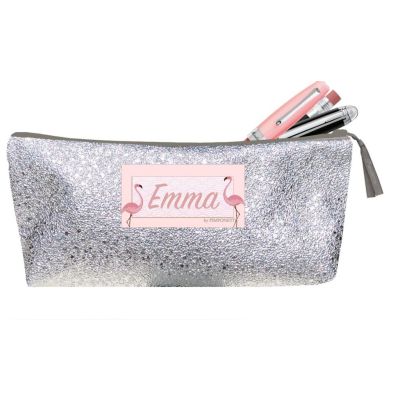 School Kit silver glitter with name of child