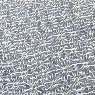 Margarita polyester & cotton fabric, ecru and gray blue