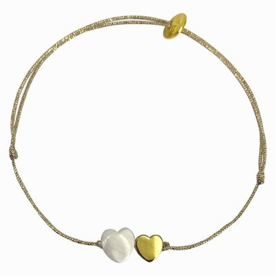 Double love white Bracelet Gold