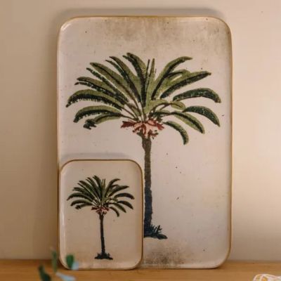 Enamelled tray Boncoeurs Palm