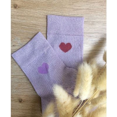 Glitter mismatched socks - Lila