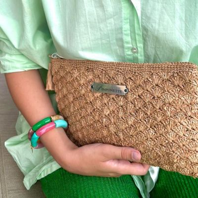 Raffia pouch - sun