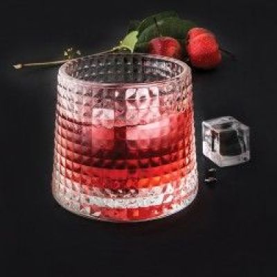 Pixel-style sweet relief whiskey glass