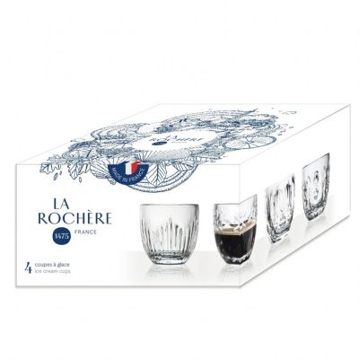 Box of 4 espresso cups with 4 different designs