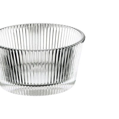 Fluted glass cup made in France