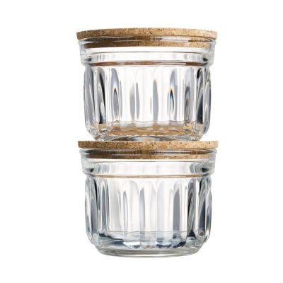 Set of 2 dry storage verrines with cork lid