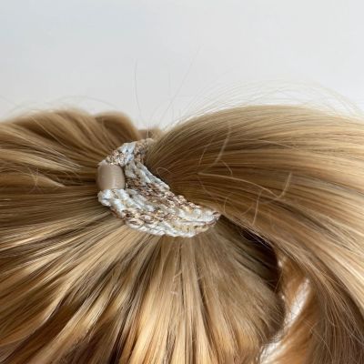 Kknekki hair elastic - Ivory Beige glitter