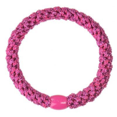 KkneKKIi Fuchsia glitter hair ties