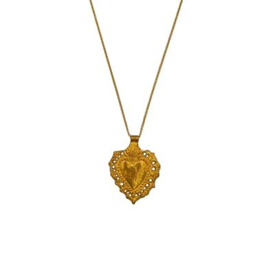 Boncoeurs Heart Maria necklace in brass