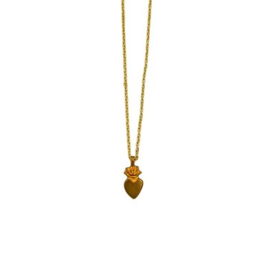 Mini Boncoeurs Heart necklace in brass