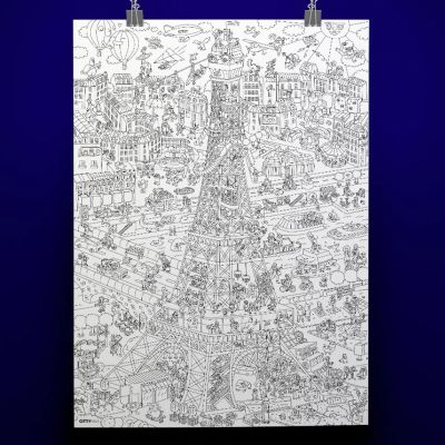 Omy - Giant coloring poster Tour Eiffel