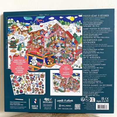 Giant coloring poster with more than 100 stickers