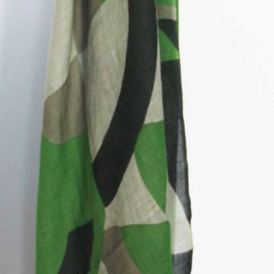 Green infinity wool scarf