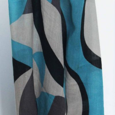 Blue infinity wool scarf