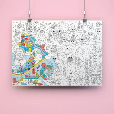 Giant coloring poster - Kawaii