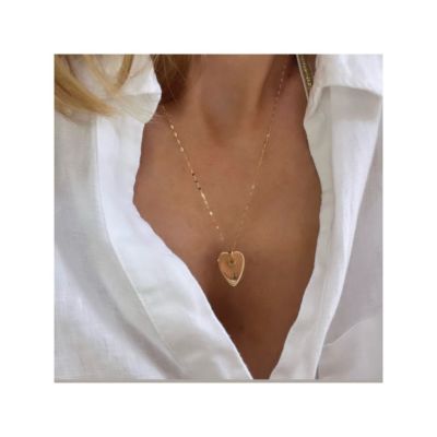 Poëmia large heart necklace - gold plated