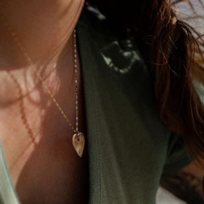 Poëmia large heart necklace - gold plated