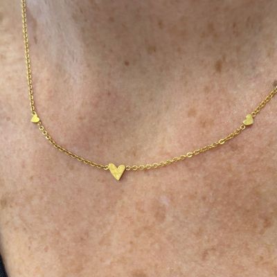 HEARTS Necklace in Stainless Steel - Gold