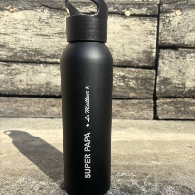 Super papa water bottle 600ml - Black