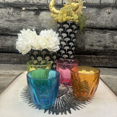 Box of 4 Lily colored glasses