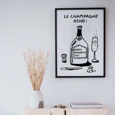 Les Raffineurs - Illustrated poster "Champagne makes..."